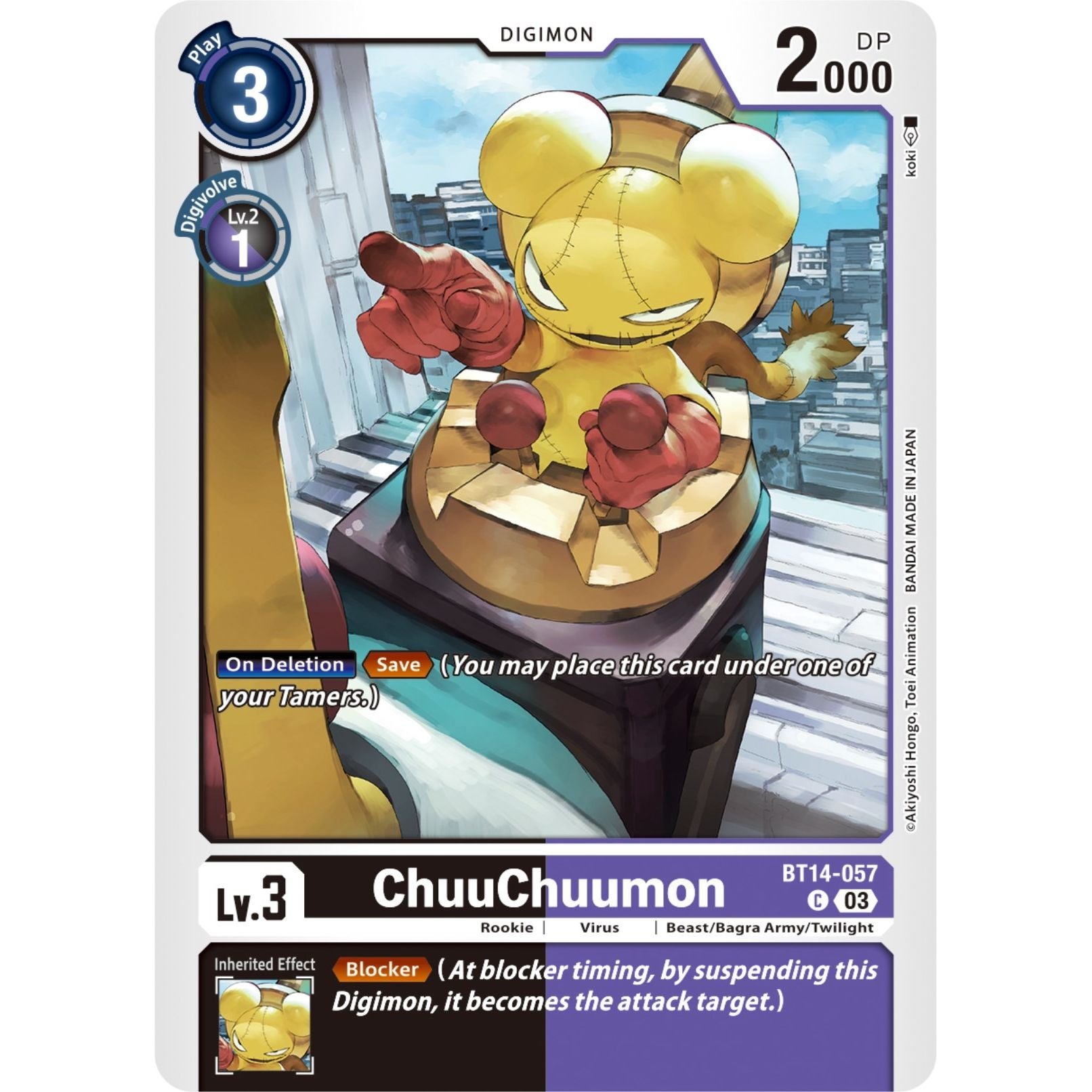 Image for ChuuChuumon (BT14-057 C) (BT14) - Digimon Card Game