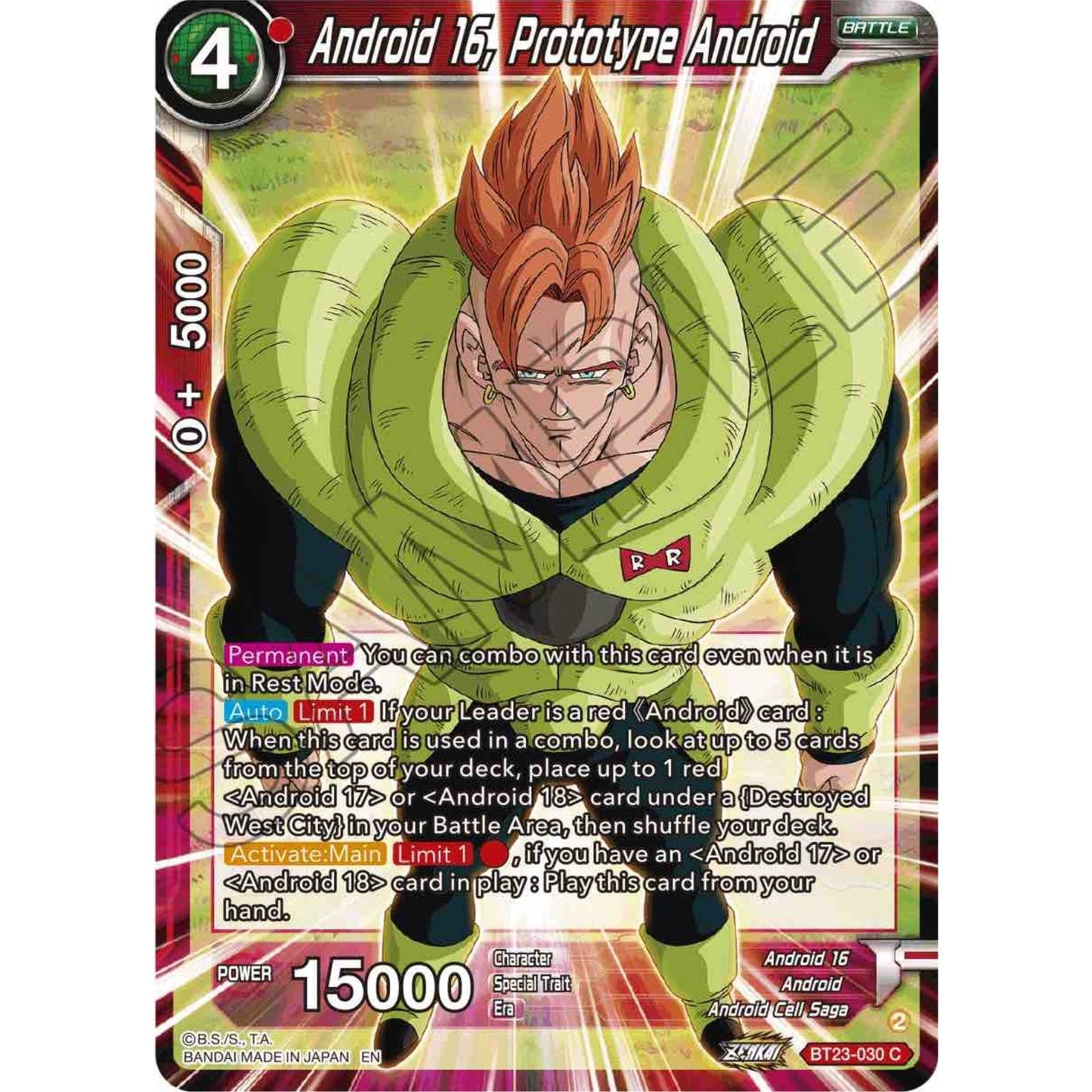 Image for Android 16, Prototype Android (BT23-030) (BT23) - Dragon Ball Super: Masters