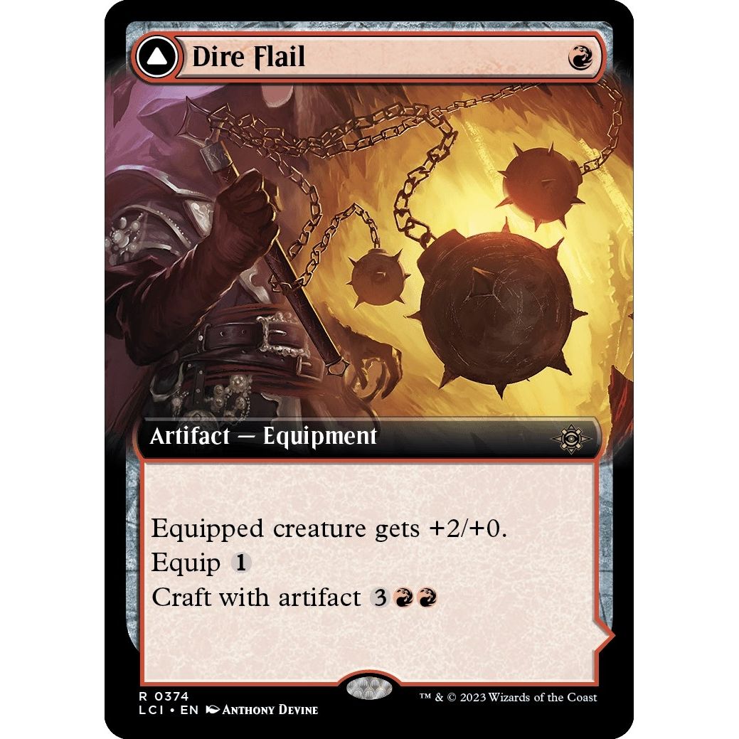 Image for Dire Flail (Extended Art) (374) (LCI) - Magic: The Gathering