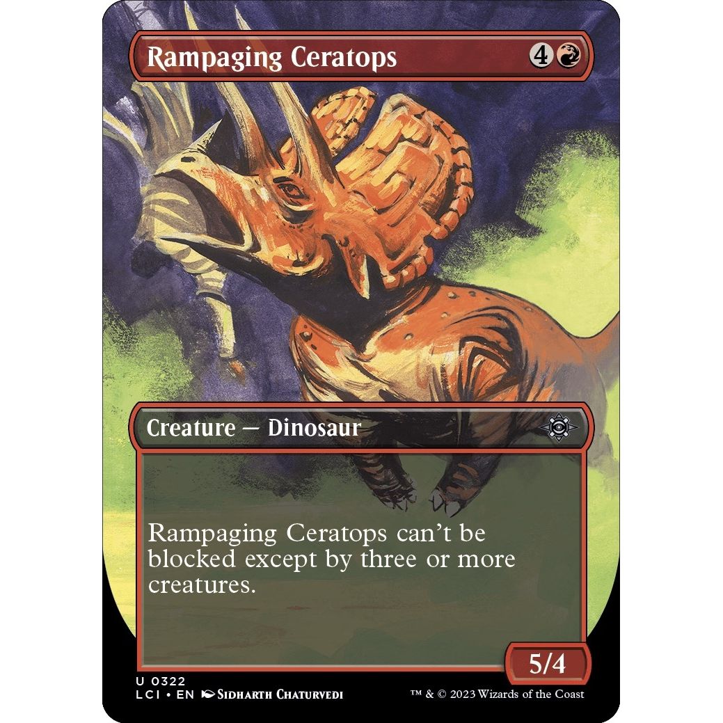 Image for Rampaging Ceratops (Borderless) (322) (LCI) - Magic: The Gathering