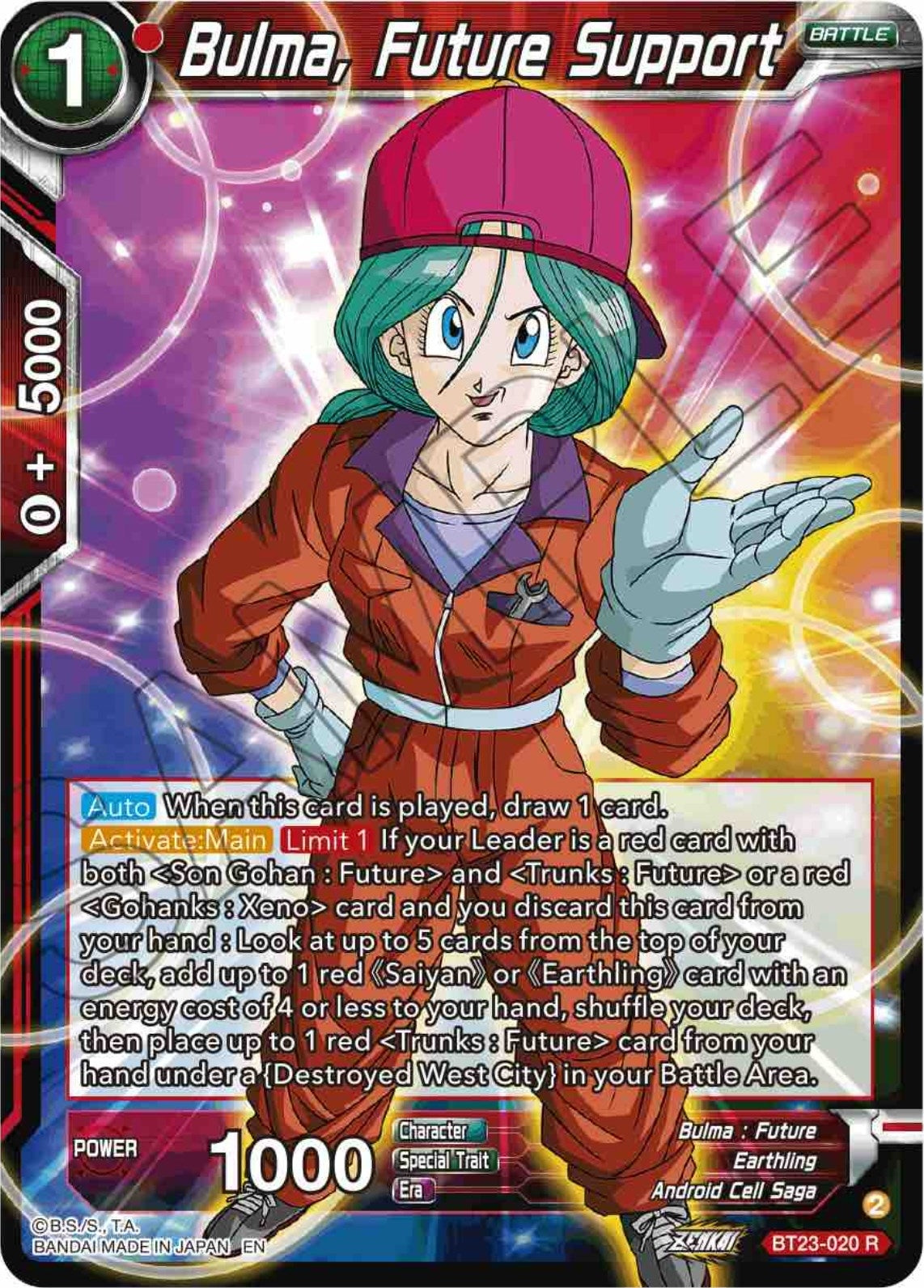 Image for Bulma, Future Support (BT23-020) (BT23) - Dragon Ball Super: Masters