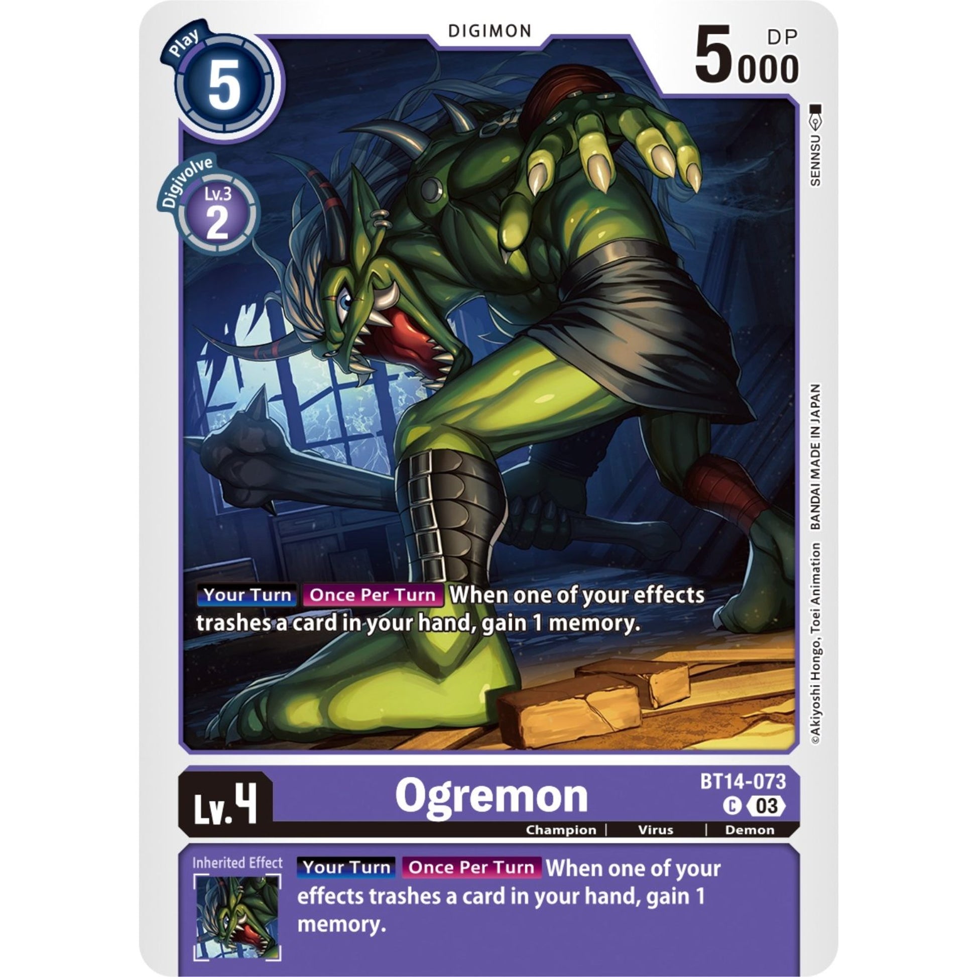 Image for Ogremon (BT14-073 C) (BT14) - Digimon Card Game