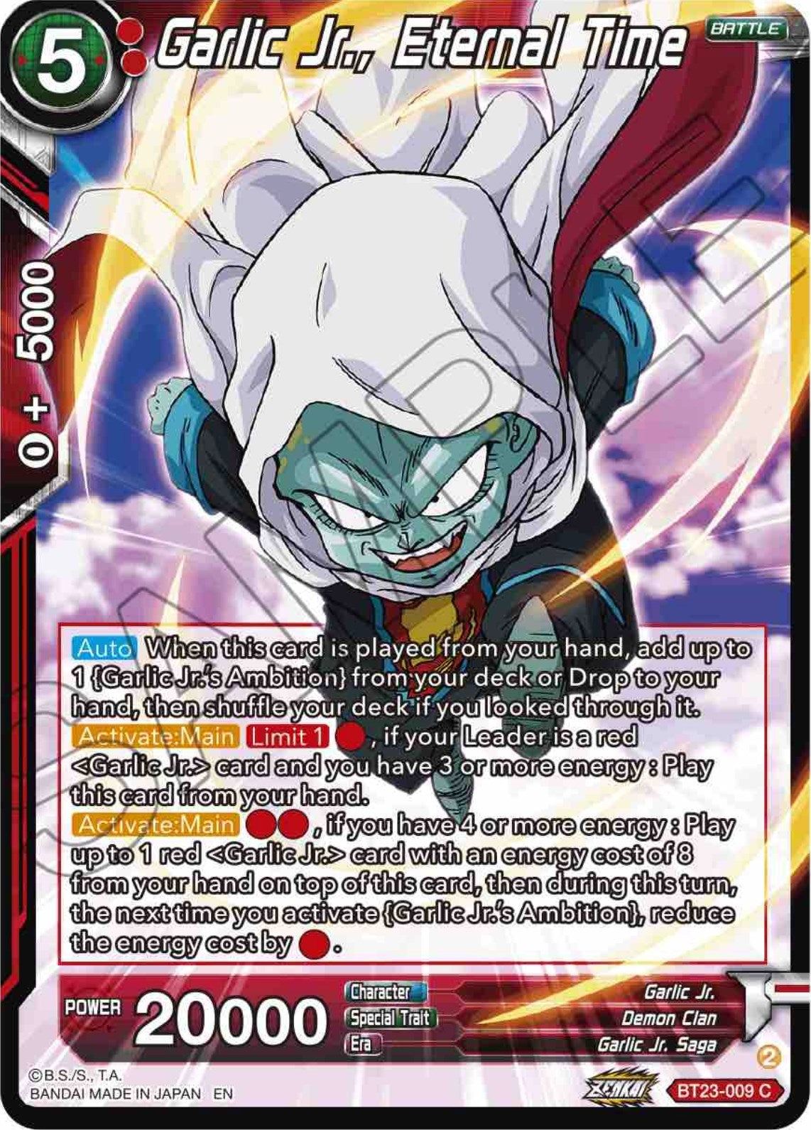 Image for Garlic Jr., Eternal Time (BT23-009) (BT23) - Dragon Ball Super: Masters