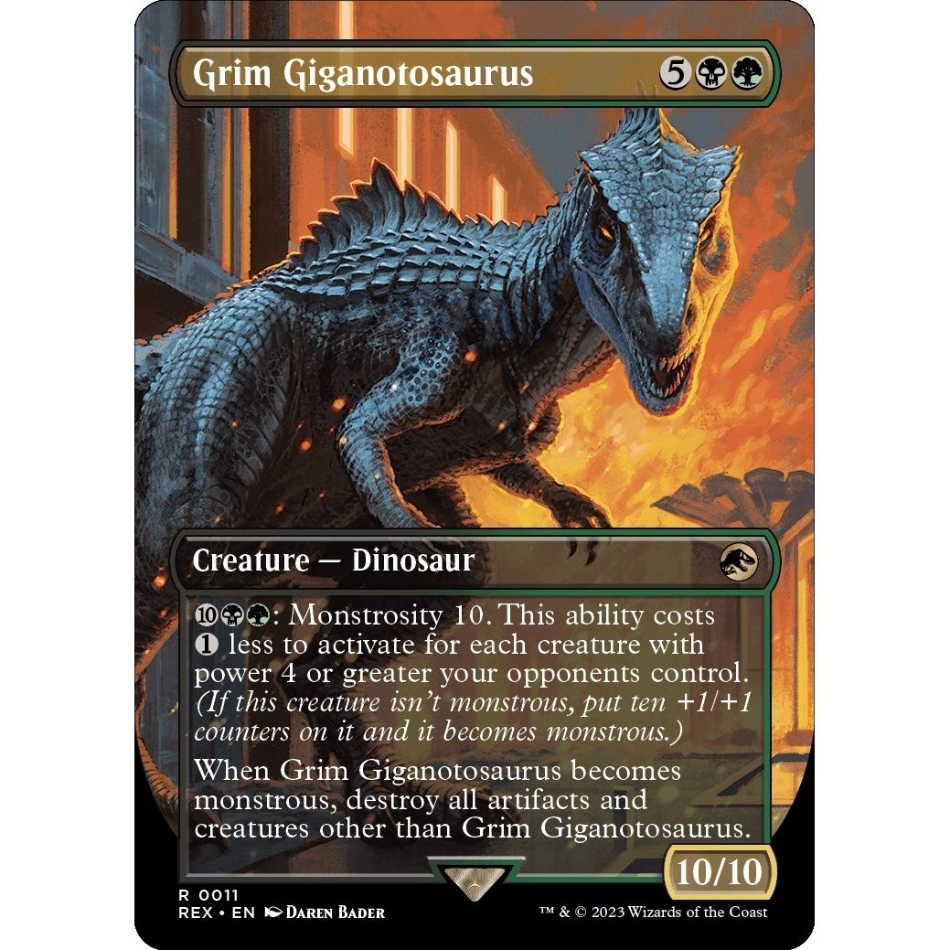 Image for Grim Giganotosaurus (Borderless) (11) (REX) - Magic: The Gathering