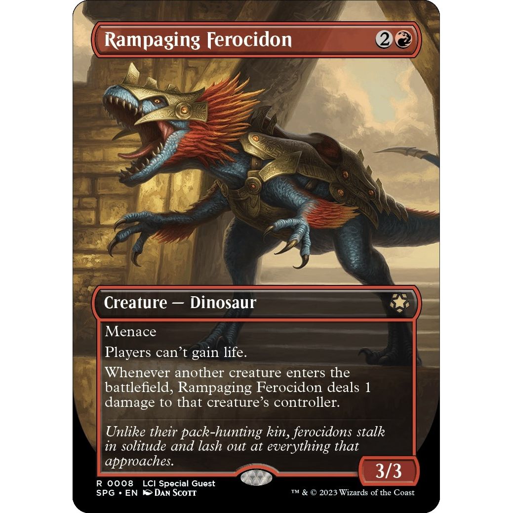 Image for Rampaging Ferocidon (Borderless) (8) (SPG) - Magic: The Gathering