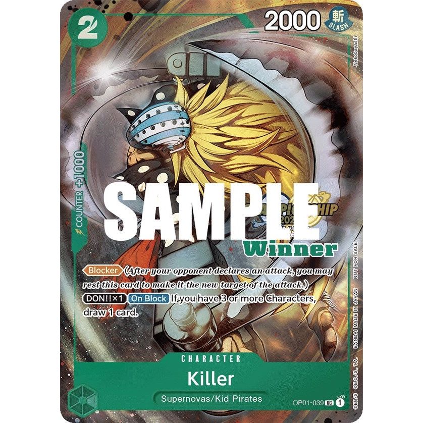 Image for Killer (CS 2023 Top Players Pack) [Winner] (OP01-039) (OP-PR) - One Piece Card Game