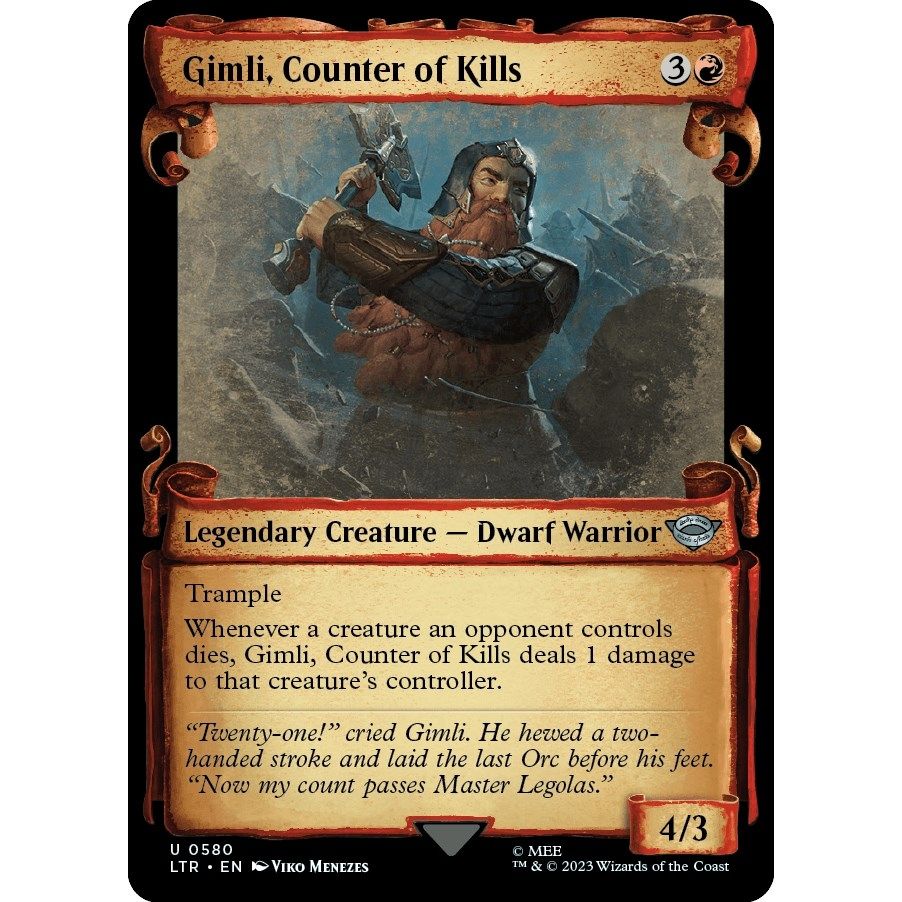 Image for Gimli, Counter of Kills (Showcase Scrolls) (580) (LTR) - Magic: The Gathering
