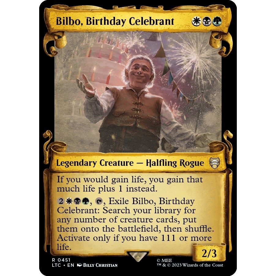 Image for Bilbo, Birthday Celebrant (Showcase Scrolls) (451) (LTC) - Magic: The Gathering
