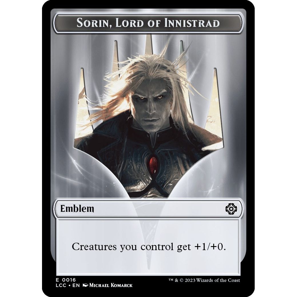 Image for Emblem - Sorin, Lord of Innistrad // Vampire (0004) Double-Sided Token (16 // 4) (LCC) - Magic: The Gathering