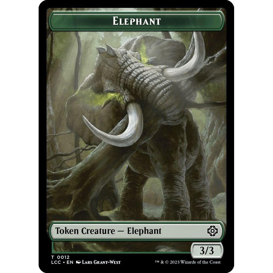 Image for Elephant // Dinosaur Double-Sided Token (12 // 10) (LCC) - Magic: The Gathering