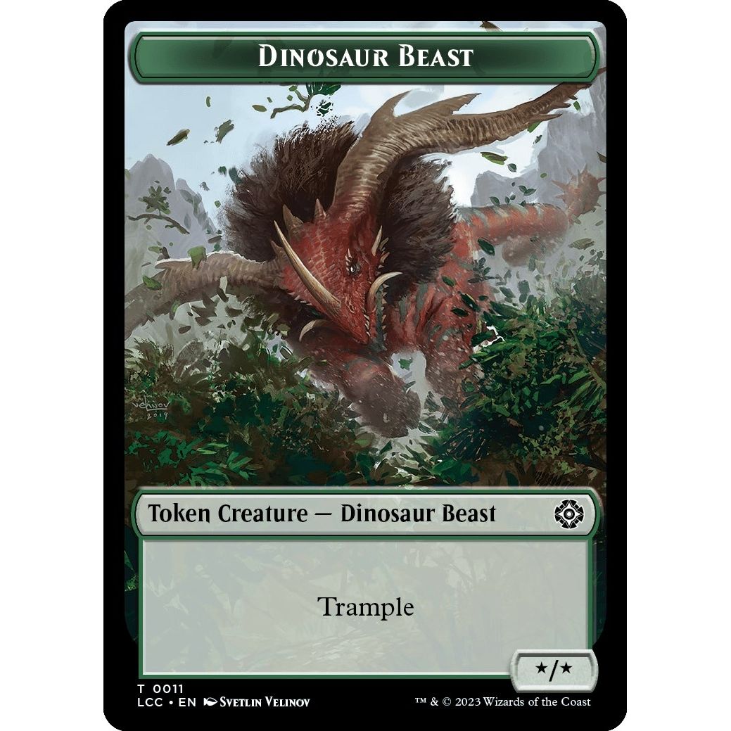 Image for Dinosaur Beast // Dinosaur Double-Sided Token (11 // 10) (LCC) - Magic: The Gathering
