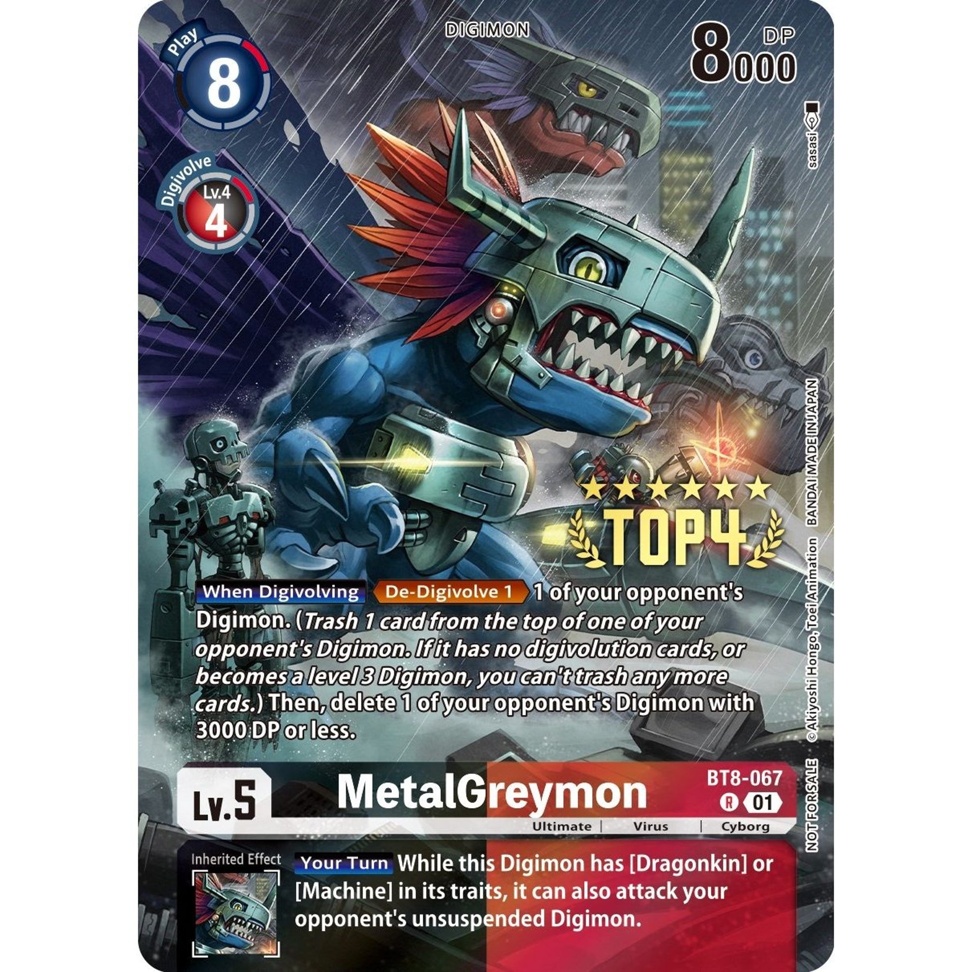 Image for MetalGreymon (Digimon 3-On-3 Top 4) (BT8-067 R) (BT08) - Digimon Card Game