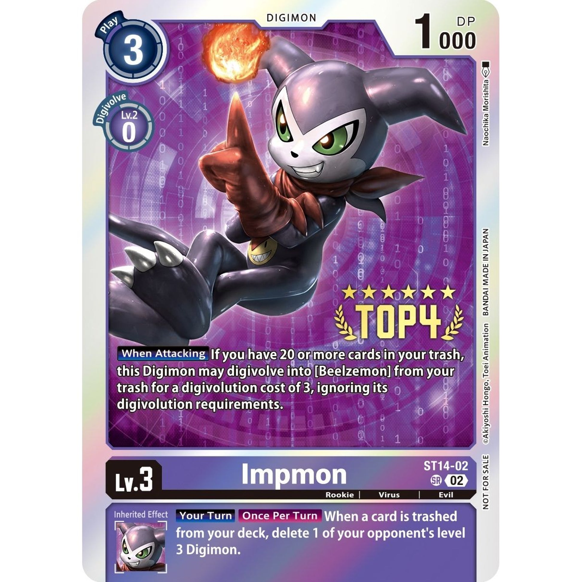 Image for Impmon (Digimon 3-On-3 Top 4) (ST14-02 SR) (ST-14) - Digimon Card Game