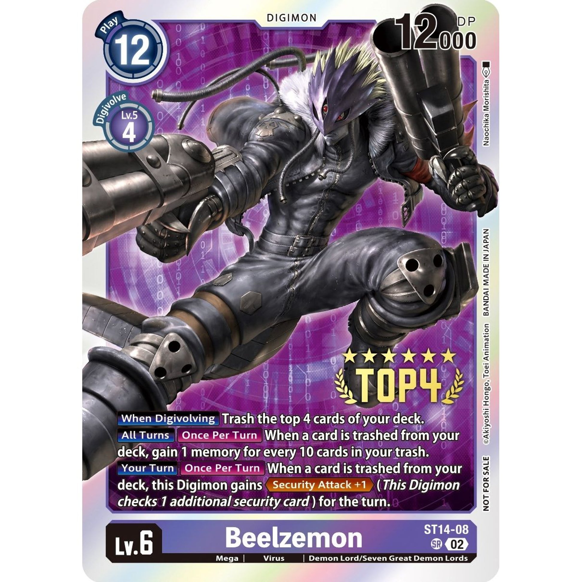 Image for Beelzemon (Digimon 3-On-3 Top 4) (ST14-08 SR) (ST-14) - Digimon Card Game