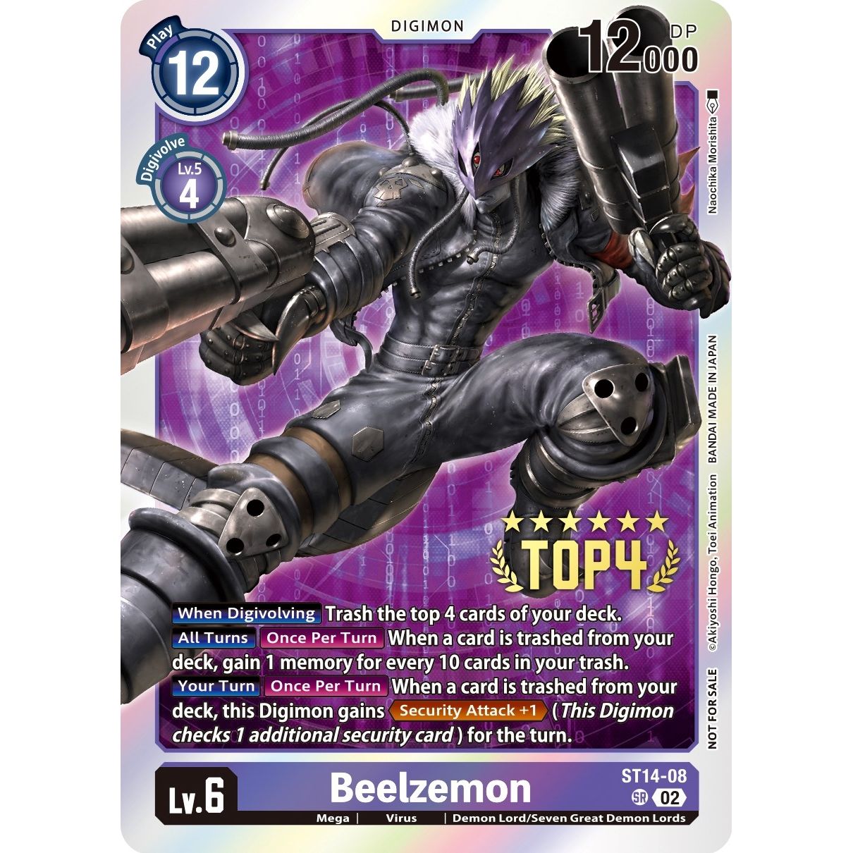 Image for Beelzemon (Digimon 3-On-3 Top 4) (ST14-08 SR) (ST-14) - Digimon Card Game