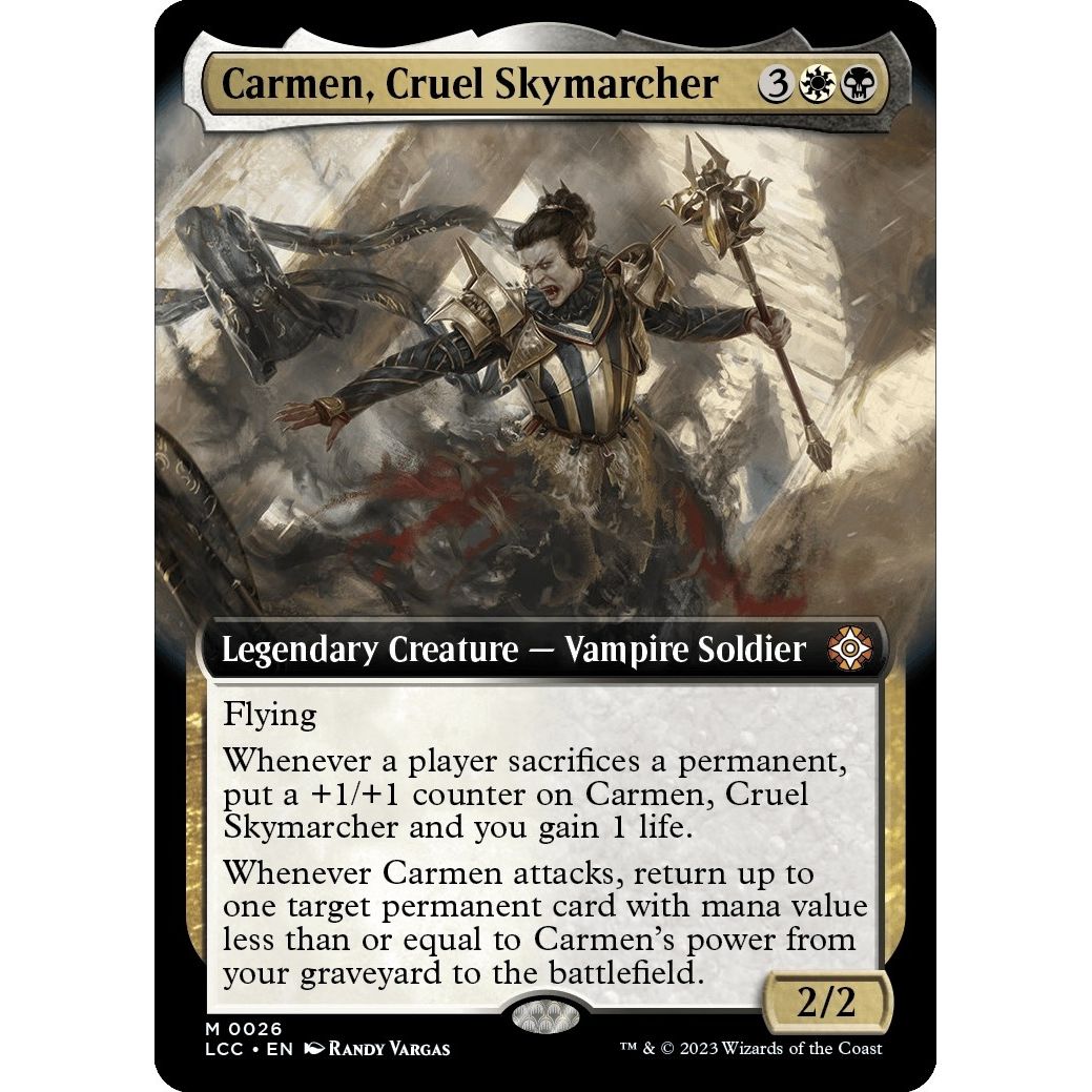 Image for Carmen, Cruel Skymarcher (Extended Art) (26) (LCC) - Magic: The Gathering