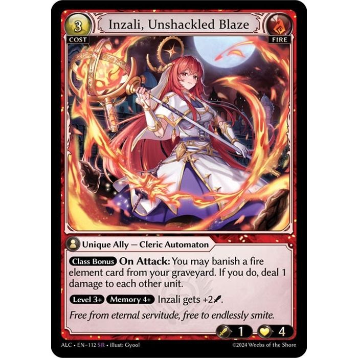 Image for Inzali, Unshackled Blaze (112) (ALC) - Grand Archive TCG