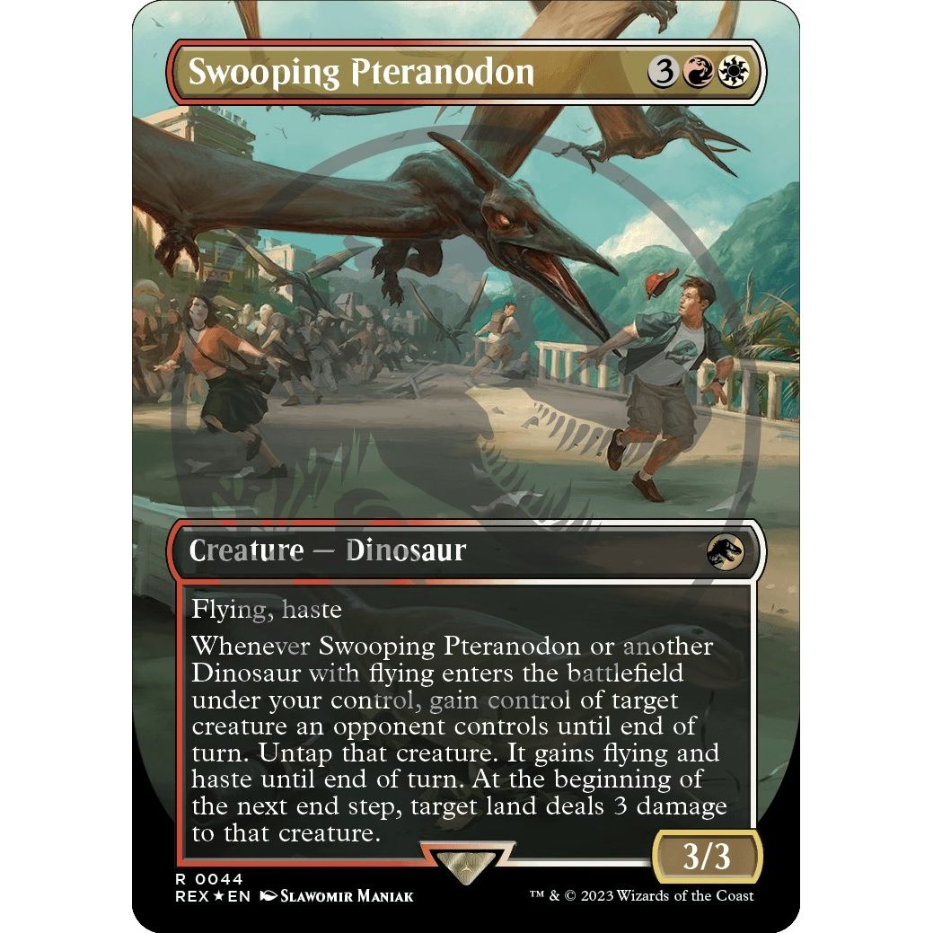 Image for Swooping Pteranodon (Borderless) (Emblem) (44) (REX) - Magic: The Gathering