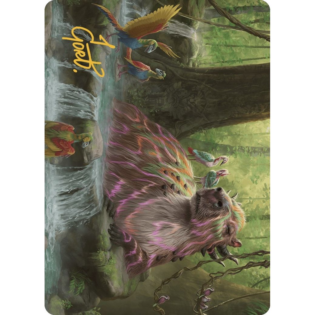 Image for Basking Capybara Art Card (Gold-Stamped Signature) (22) (ASLCI) - Magic: The Gathering