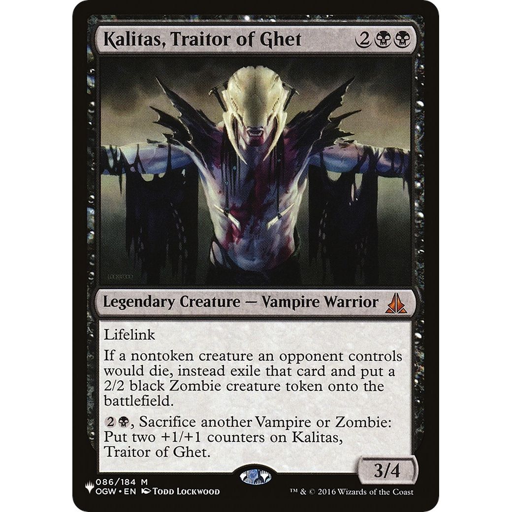 Image for Kalitas, Traitor of Ghet (086/184) (LIST) - Magic: The Gathering