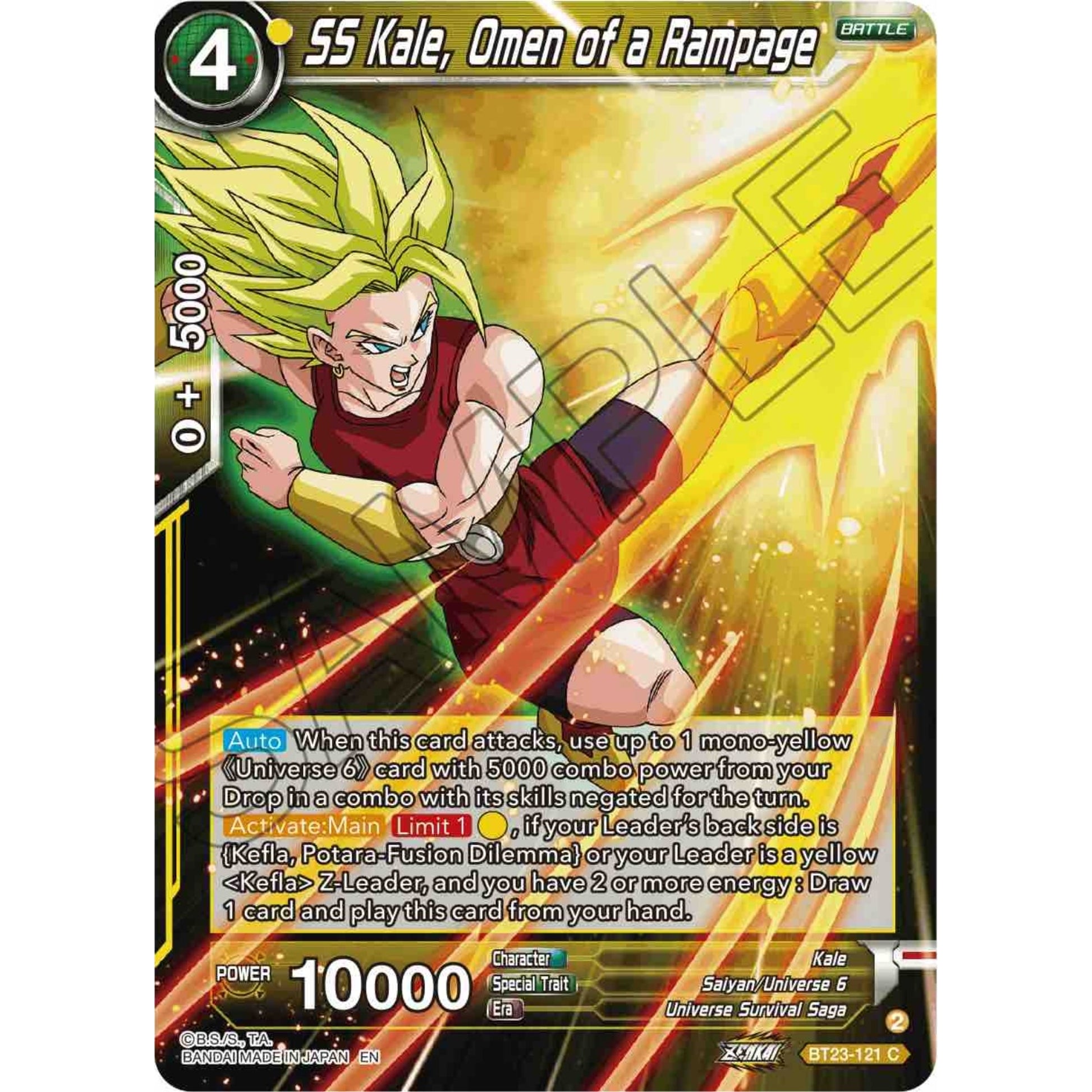 Image for SS Kale, Omen of a Rampage (BT23-121) (BT23) - Dragon Ball Super: Masters
