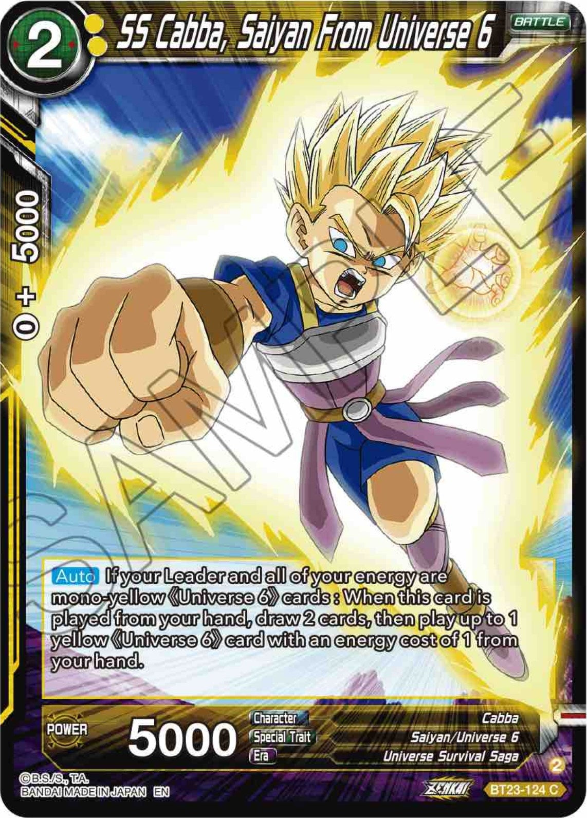 Image for SS Cabba, Saiyan From Universe 6 (BT23-124) (BT23) - Dragon Ball Super: Masters