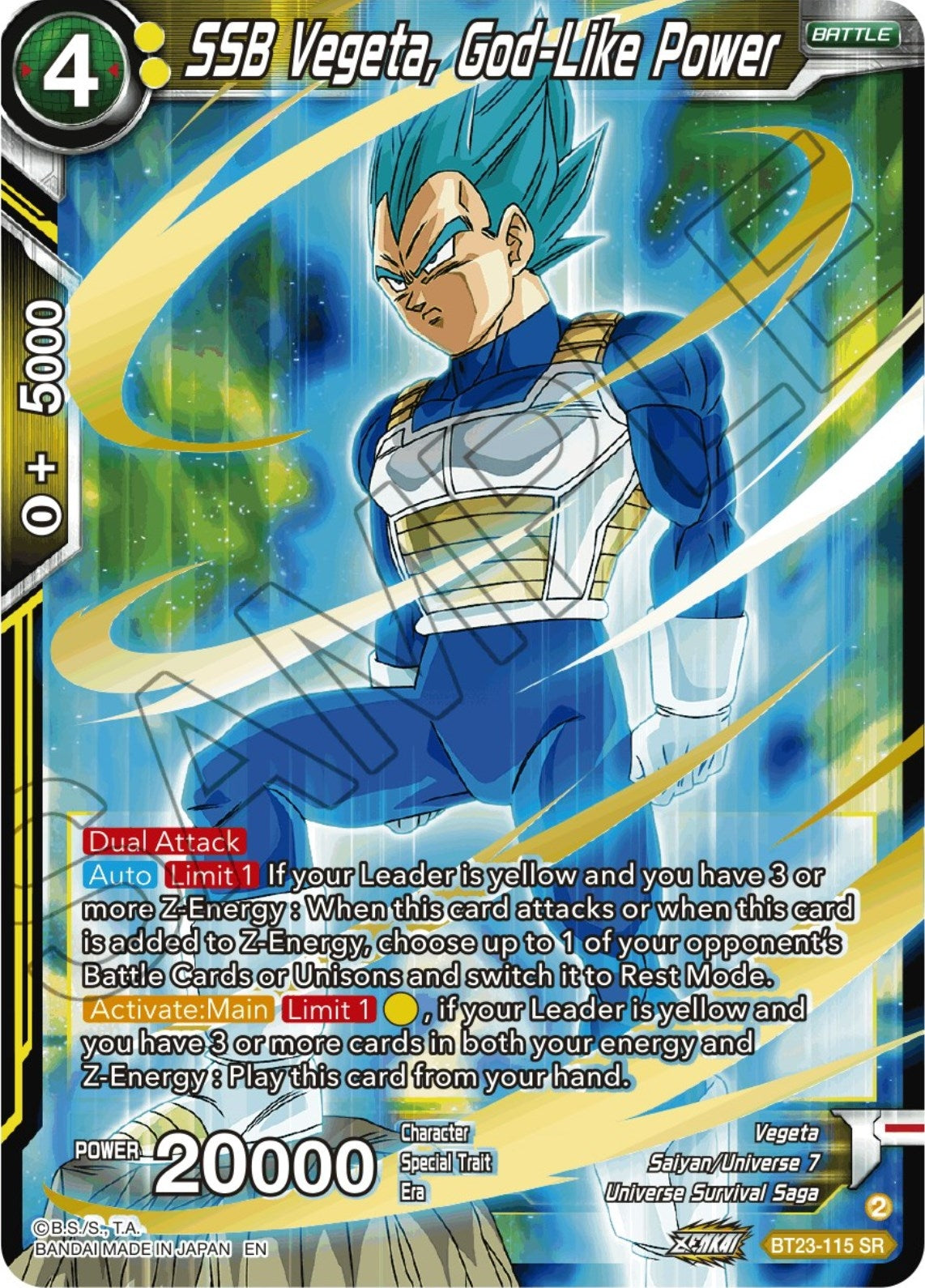 Image for SSB Vegeta, God-Like Power (BT23-115) (BT23) - Dragon Ball Super: Masters
