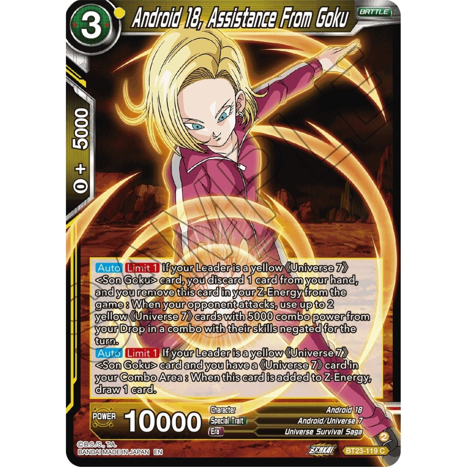 Image for Android 18, Assistance From Goku (BT23-119) (BT23) - Dragon Ball Super: Masters
