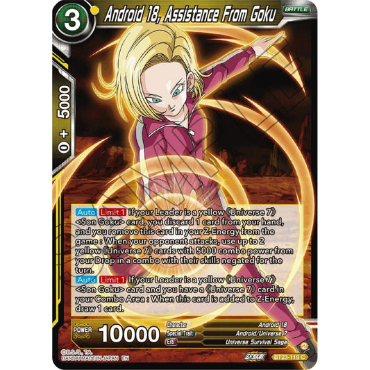 Image for Android 18, Assistance From Goku (BT23-119) (BT23) - Dragon Ball Super: Masters