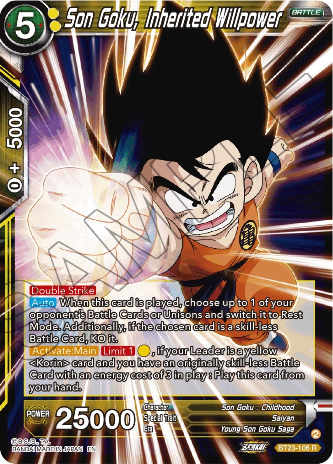 Image for Son Goku, Inherited Willpower (BT23-106) (BT23) - Dragon Ball Super: Masters