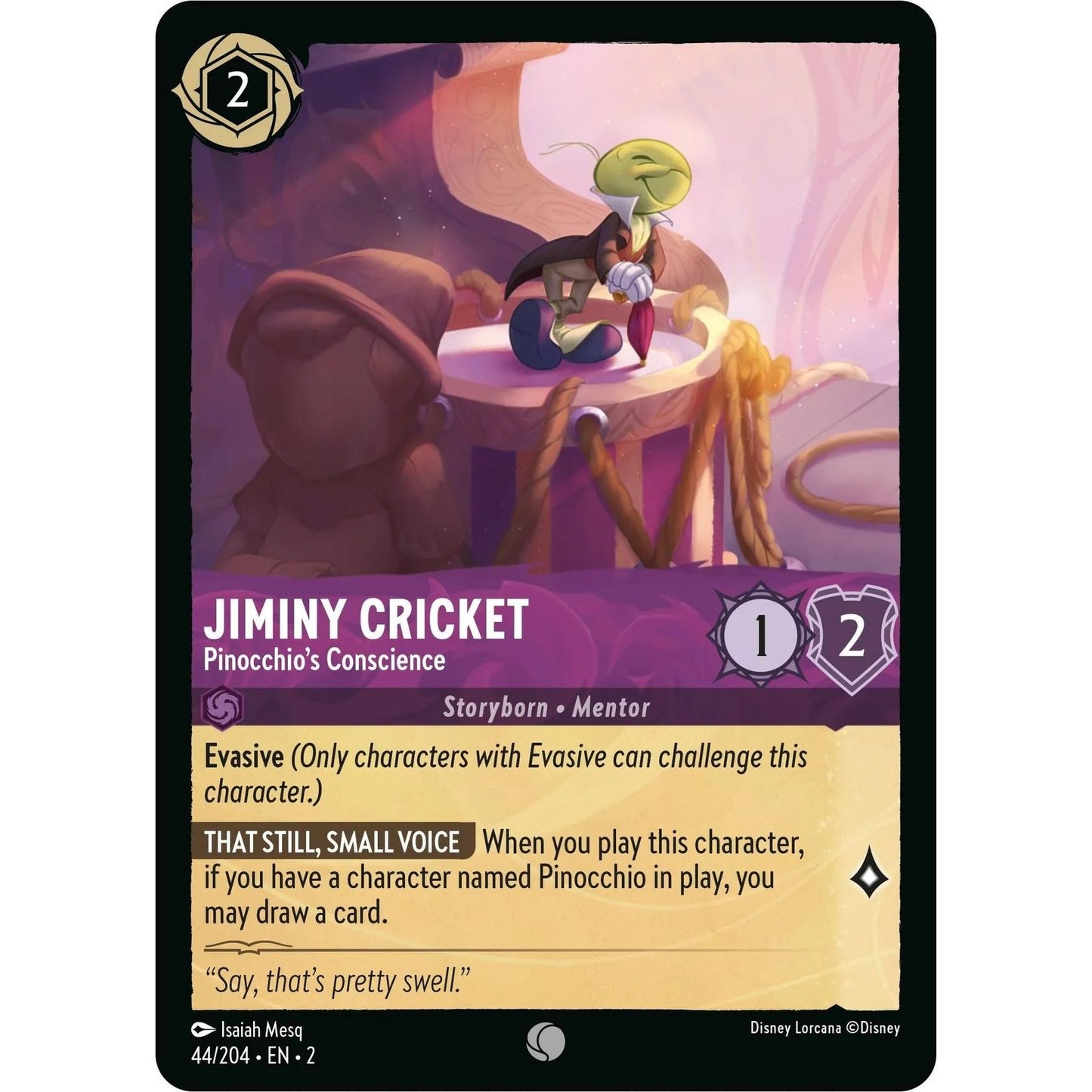 Image for Jiminy Cricket - Pinocchio's Conscience (44/204) (2) - Disney Lorcana