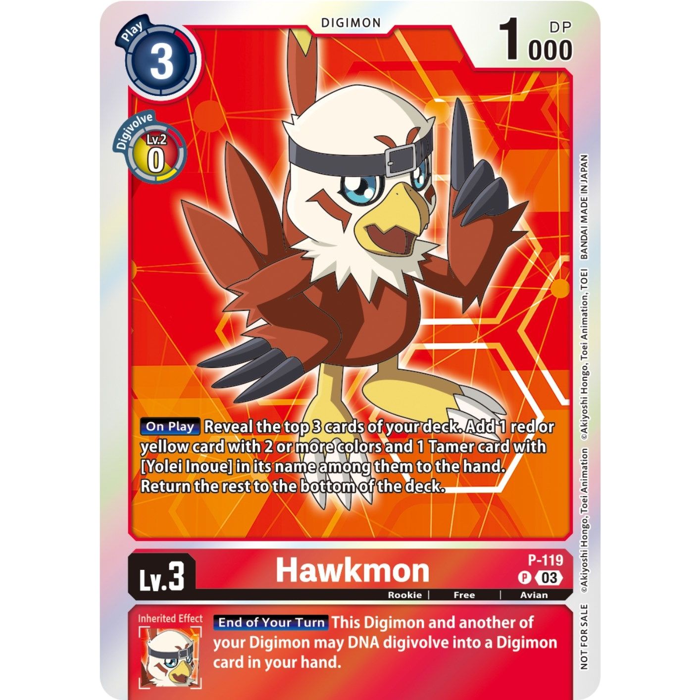 Image for Hawkmon - P-119 (Tamer Party Pack -The Beginning- Ver. 2.0) (P-119 P) (D-PR) - Digimon Card Game