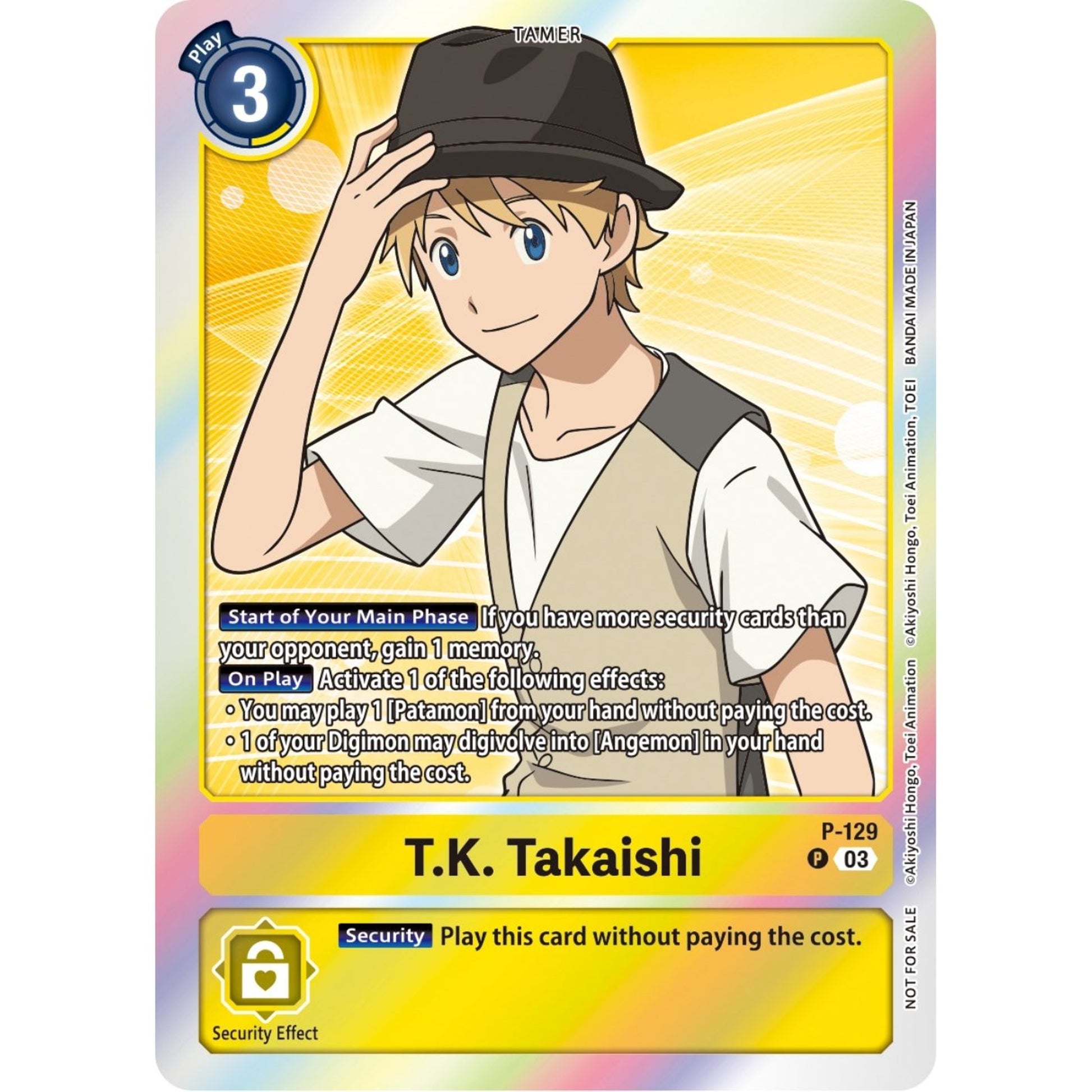 Image for T.K. Takaishi - P-129 (Tamer Party Pack -The Beginning- Ver. 2.0) (P-129 P) (D-PR) - Digimon Card Game