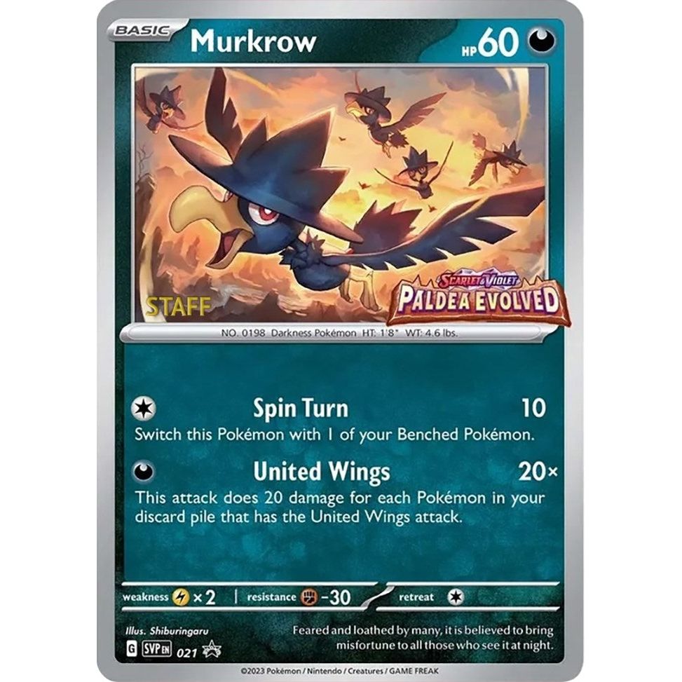 Image for Murkrow - 021 (Prerelease) [Staff] (021) (SVP) - Pokemon