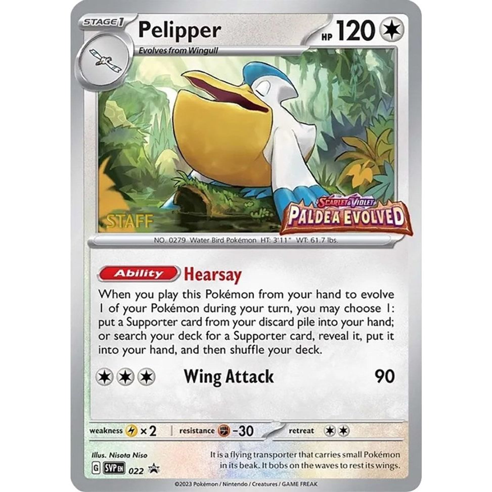 Image for Pelipper - 022 (Prerelease) [Staff] (022) (SVP) - Pokemon