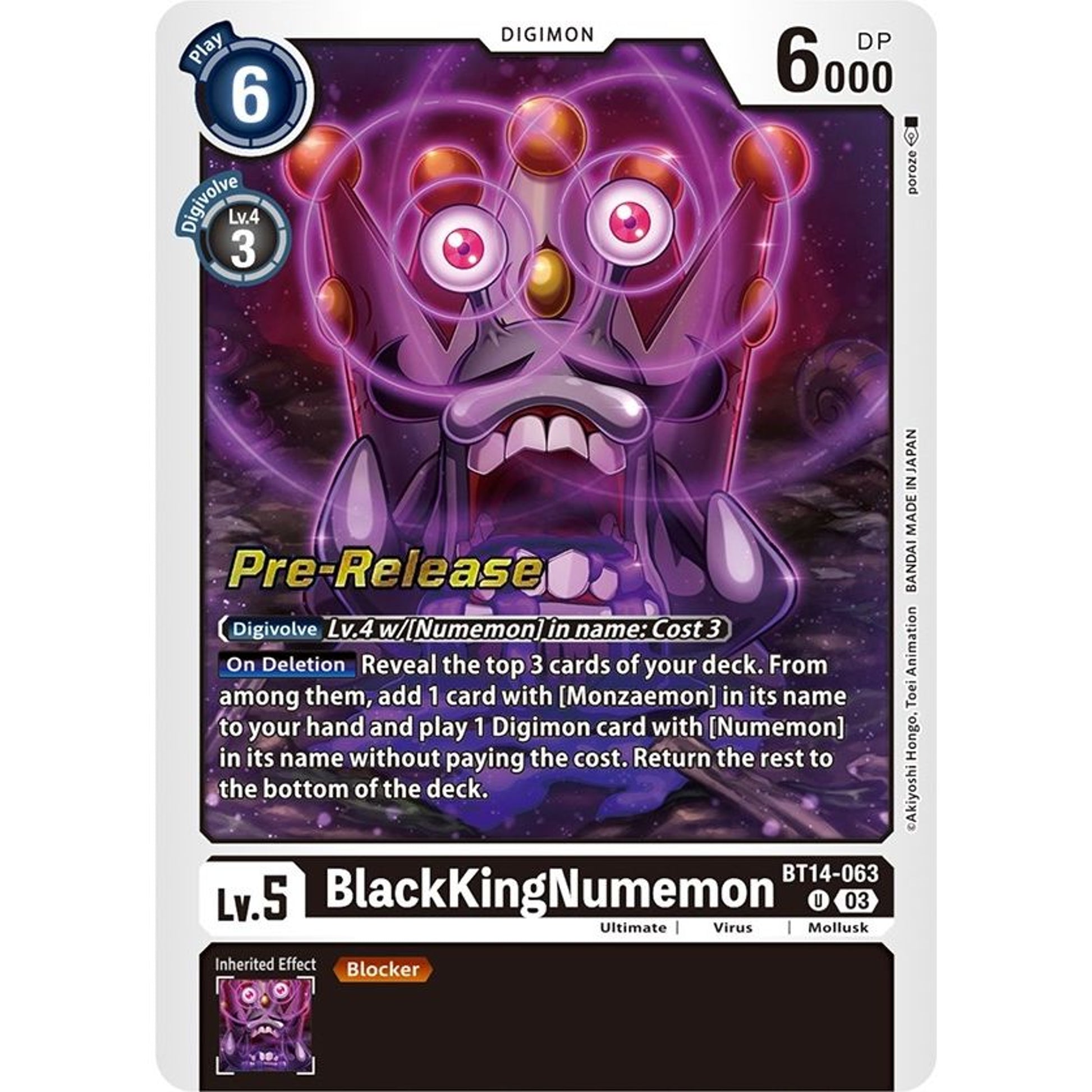 Image for BlackKingNumemon (BT14-063 U) (BT14_PR) - Digimon Card Game