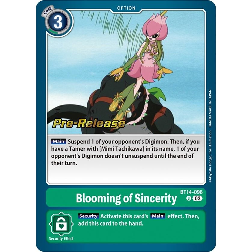 Image for Blooming of Sincerity (BT14-096 U) (BT14_PR) - Digimon Card Game