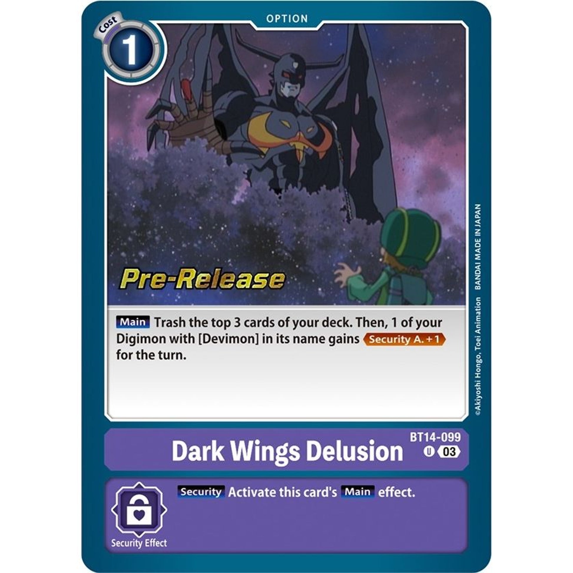 Image for Dark Wings Delusion (BT14-099 U) (BT14_PR) - Digimon Card Game