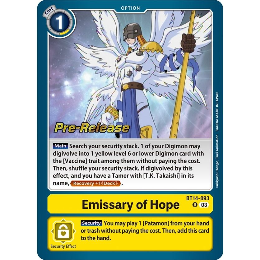 Image for Emissary of Hope (BT14-093 U) (BT14_PR) - Digimon Card Game