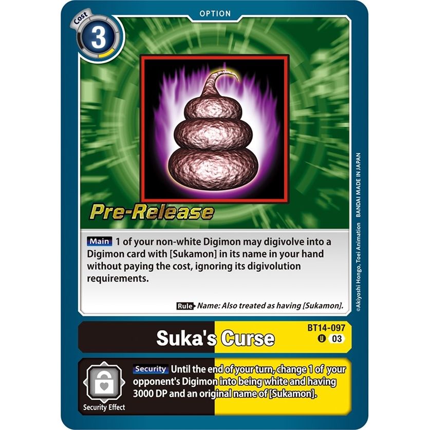 Image for Suka's Curse (BT14-097 U) (BT14_PR) - Digimon Card Game