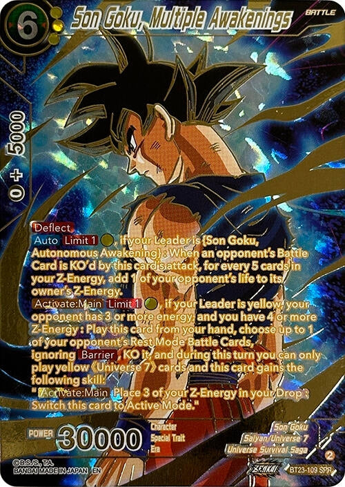 Image for Son Goku, Multiple Awakenings (SPR) (BT23-109) (BT23) - Dragon Ball Super: Masters