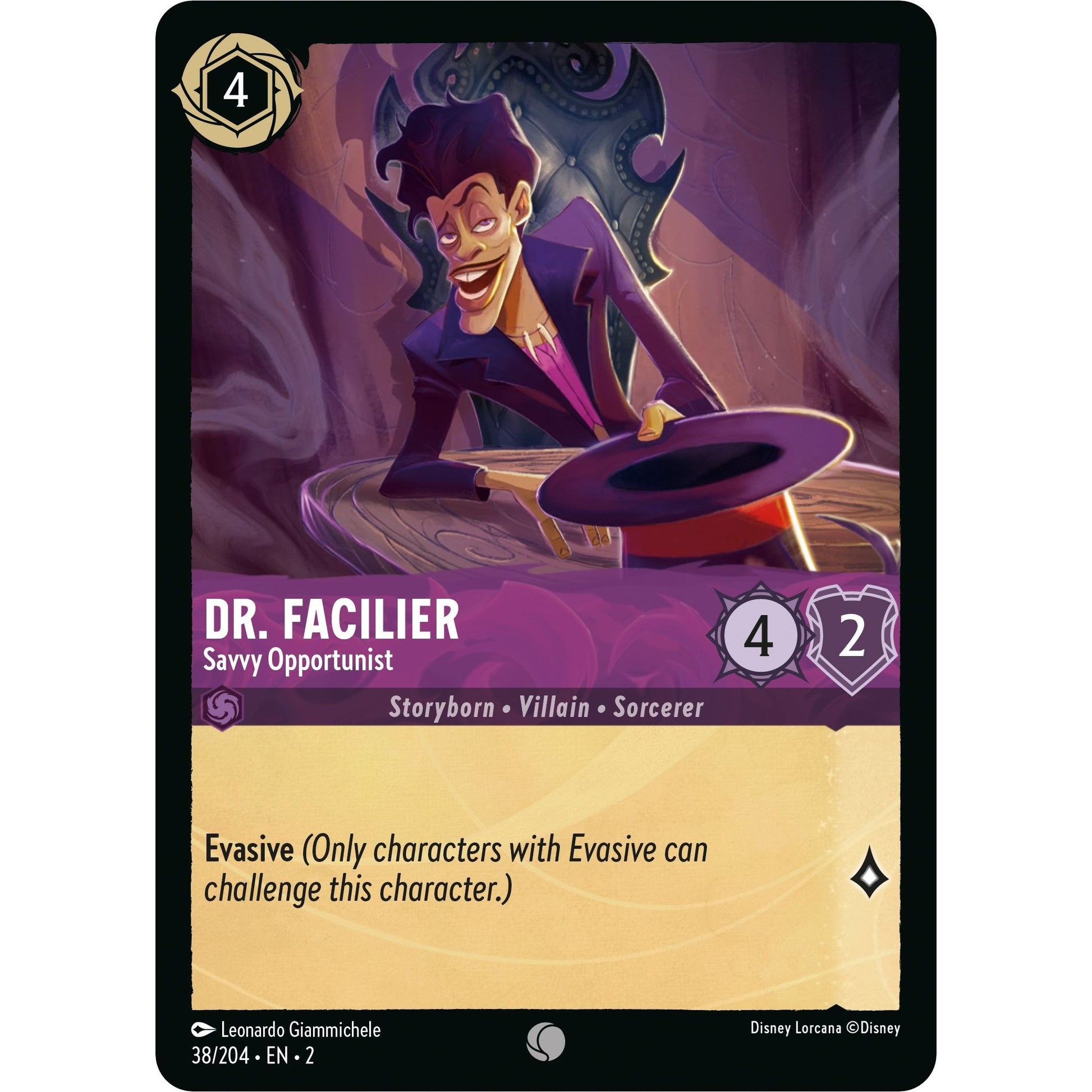 Image for Dr. Facilier - Savvy Opportunist (38/204) (2) - Disney Lorcana