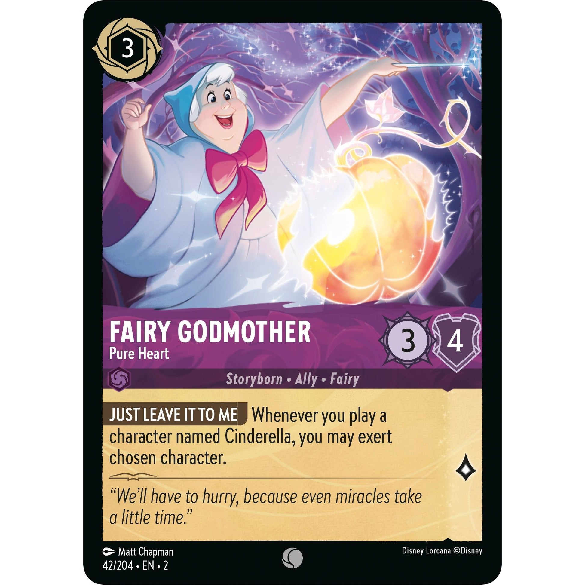 Image for Fairy Godmother - Pure Heart (42/204) (2) - Disney Lorcana