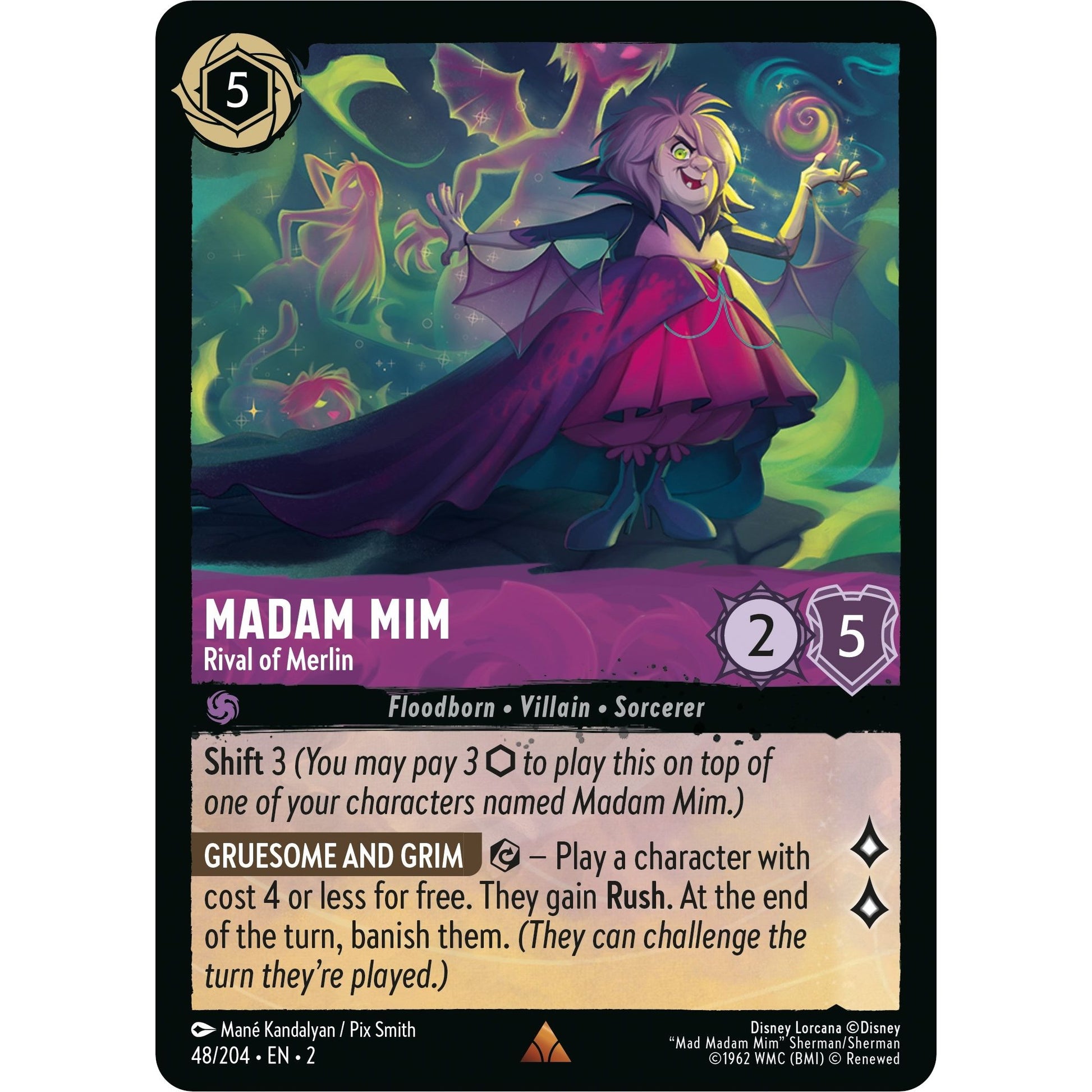 Image for Madam Mim - Rival of Merlin (48/204) (2) - Disney Lorcana