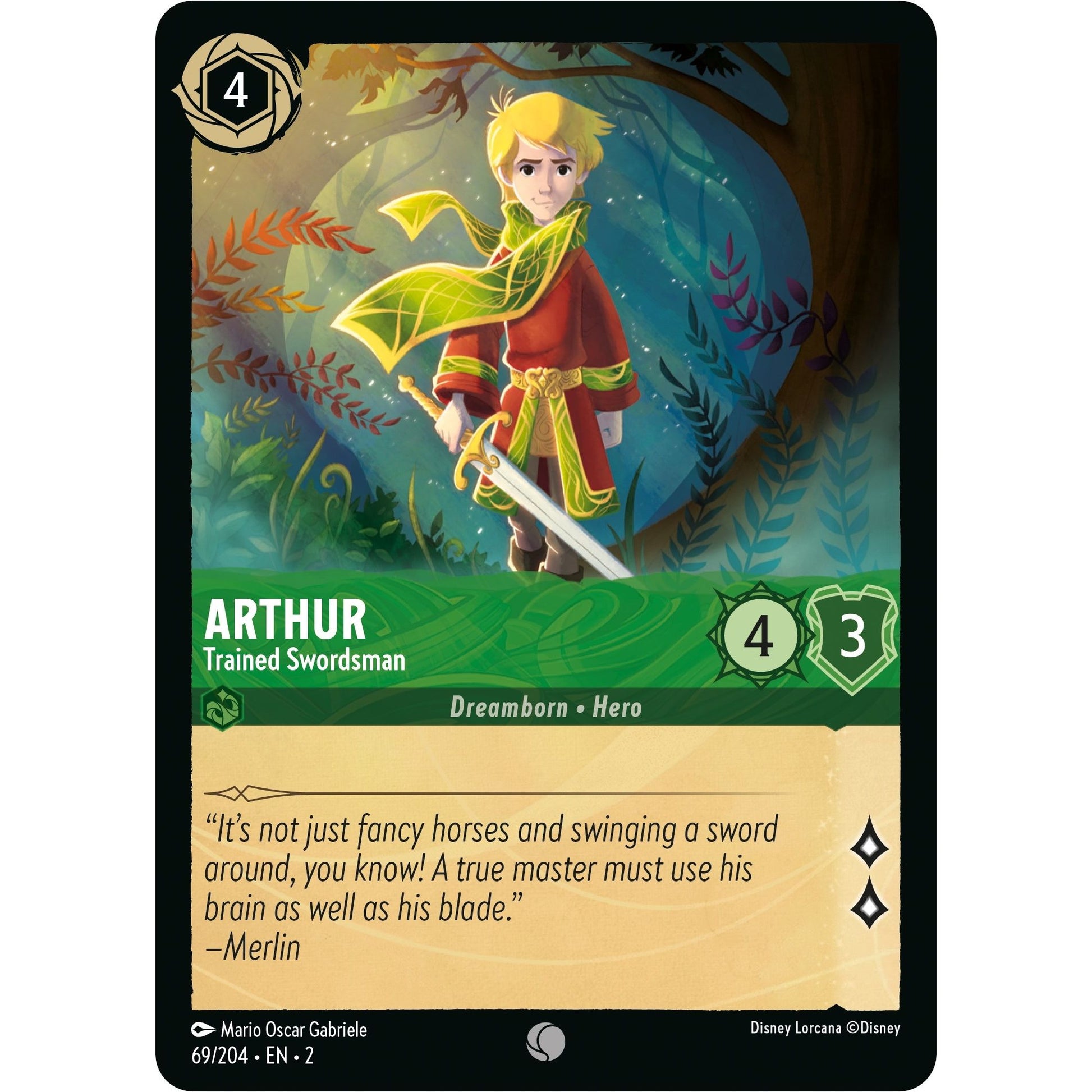 Image for Arthur - Trained Swordsman (69/204) (2) - Disney Lorcana
