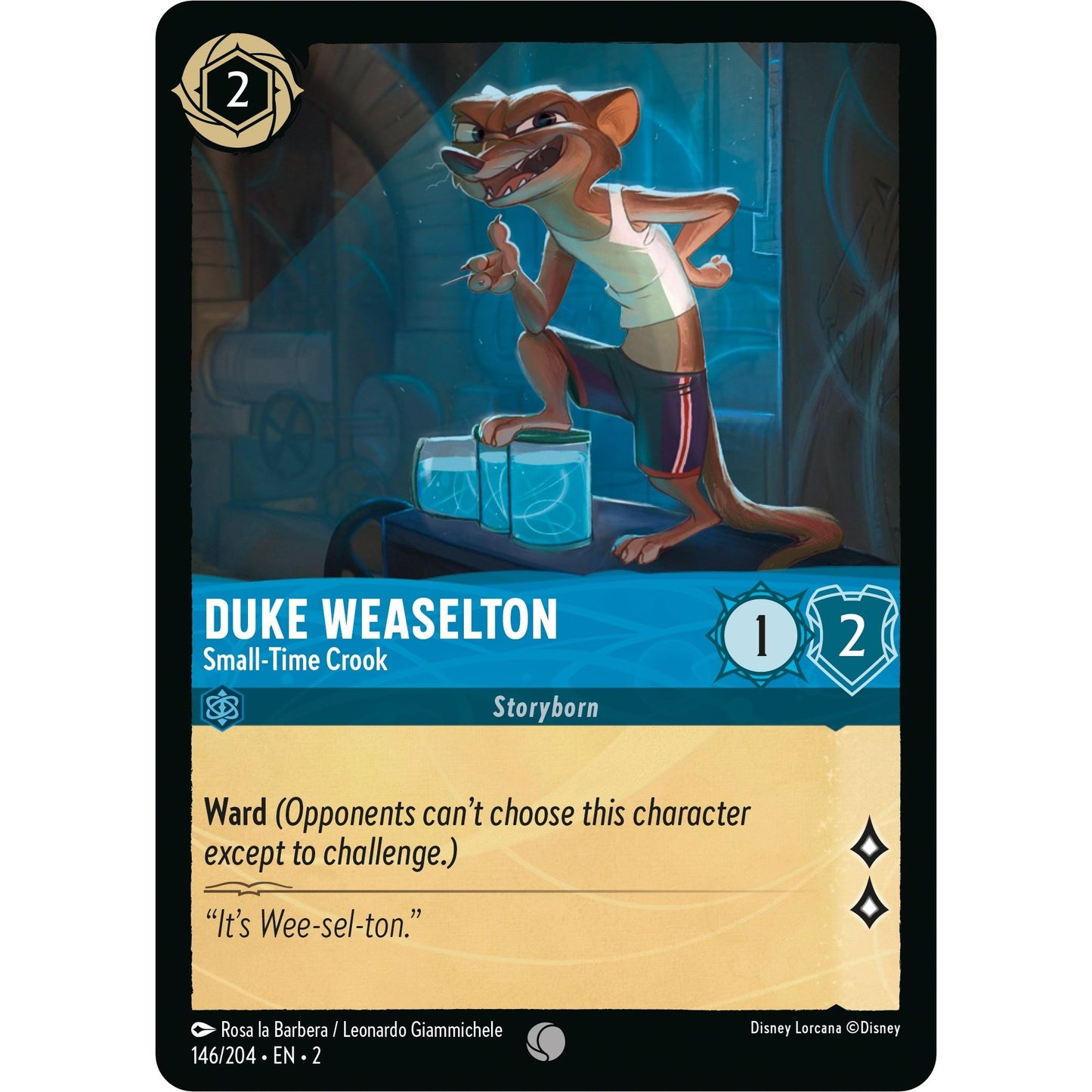 Image for Duke Weaselton - Small-Time Crook (146/204) (2) - Disney Lorcana