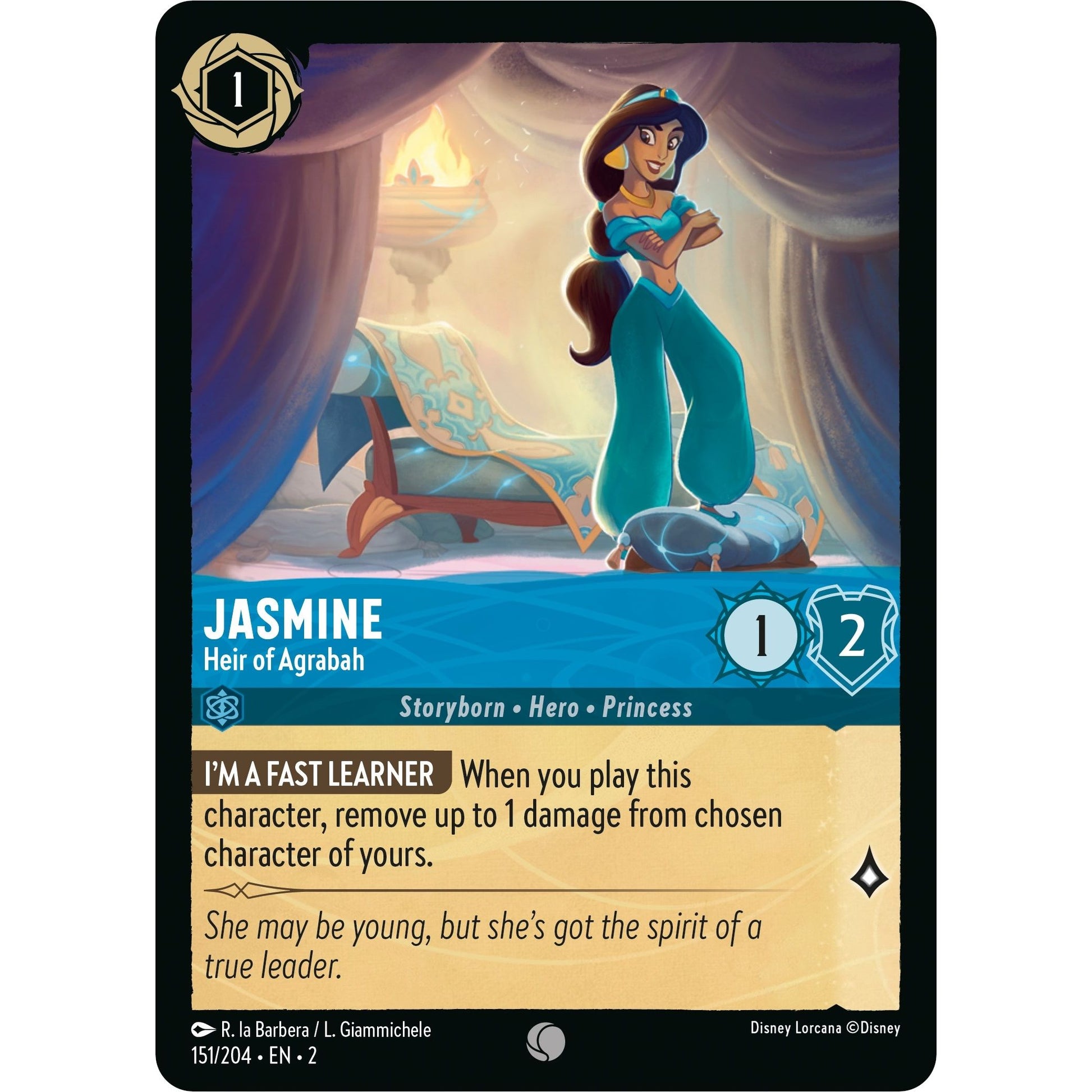 Image for Jasmine - Heir of Agrabah (151/204) (2) - Disney Lorcana