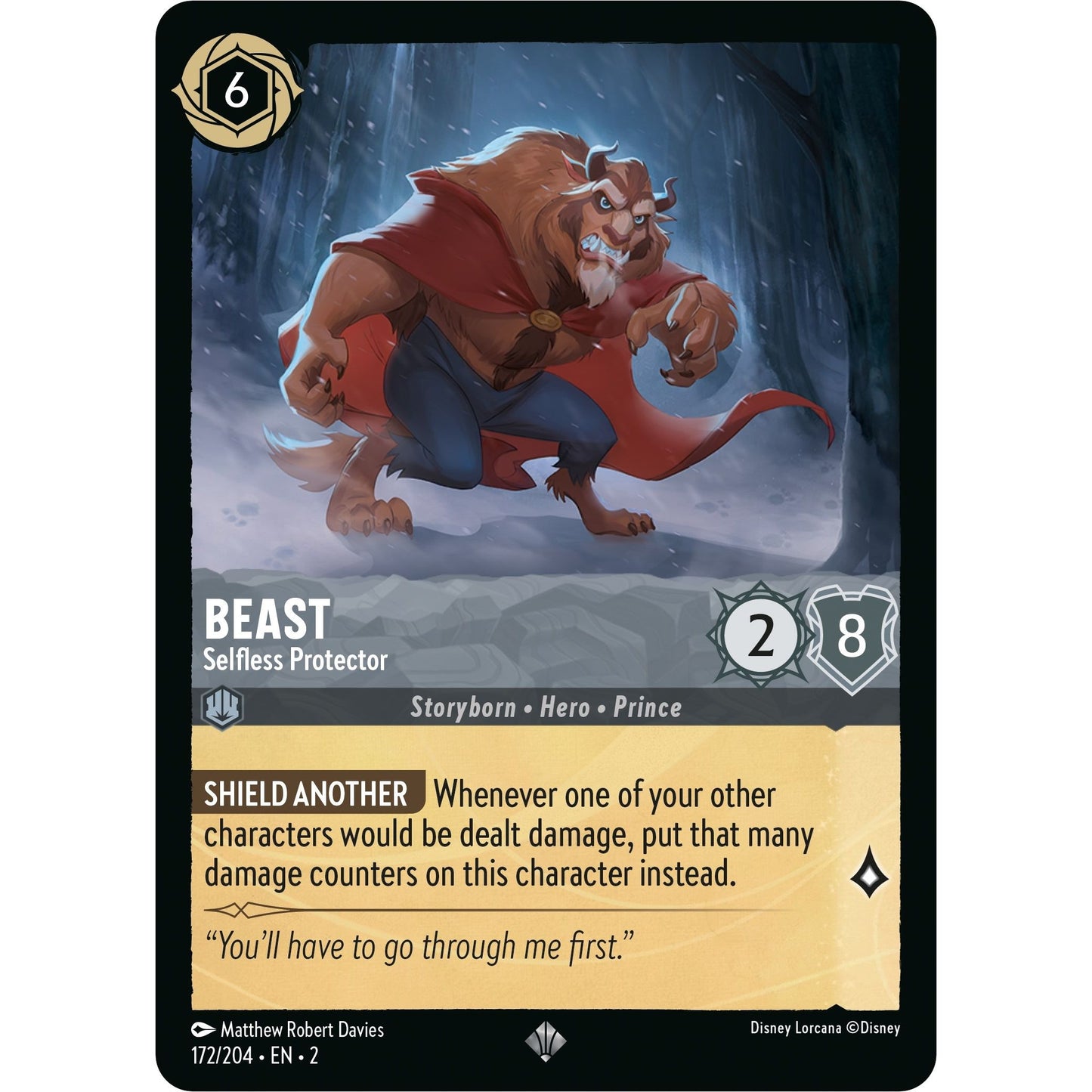 Image for Beast - Selfless Protector (172/204) (2) - Disney Lorcana