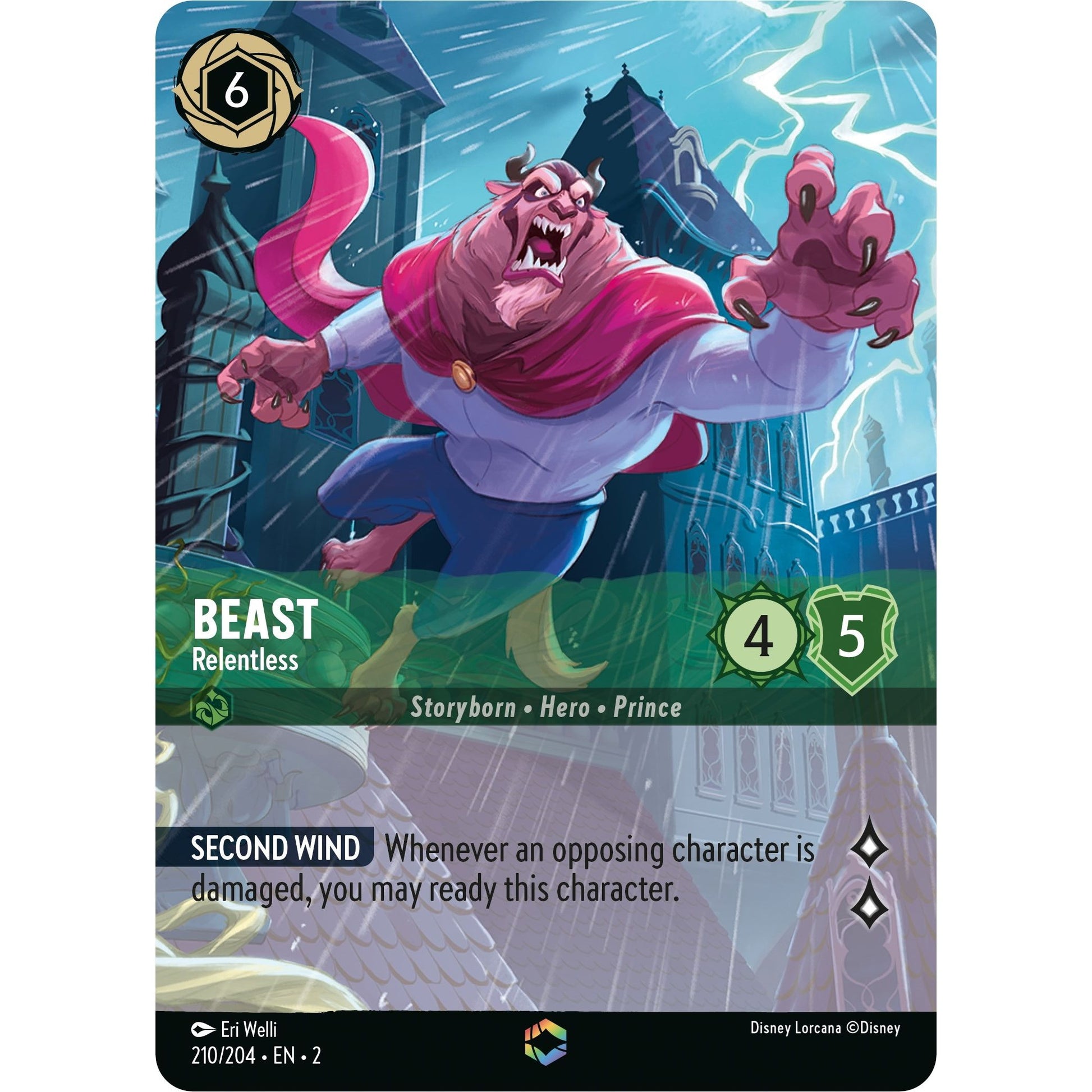 Image for Beast - Relentless (Enchanted) (210/204) (2) - Disney Lorcana