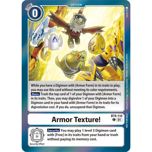 Image for Armor Texture! (Blast Ace Double Pack Set) (BT8-110 C) (BT08) - Digimon Card Game